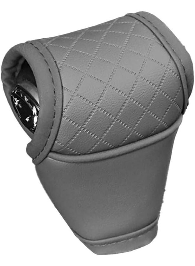 Grey PU Leather Car Gear Shift Cover Adds Elegance To Your Driving Experience - Image 1